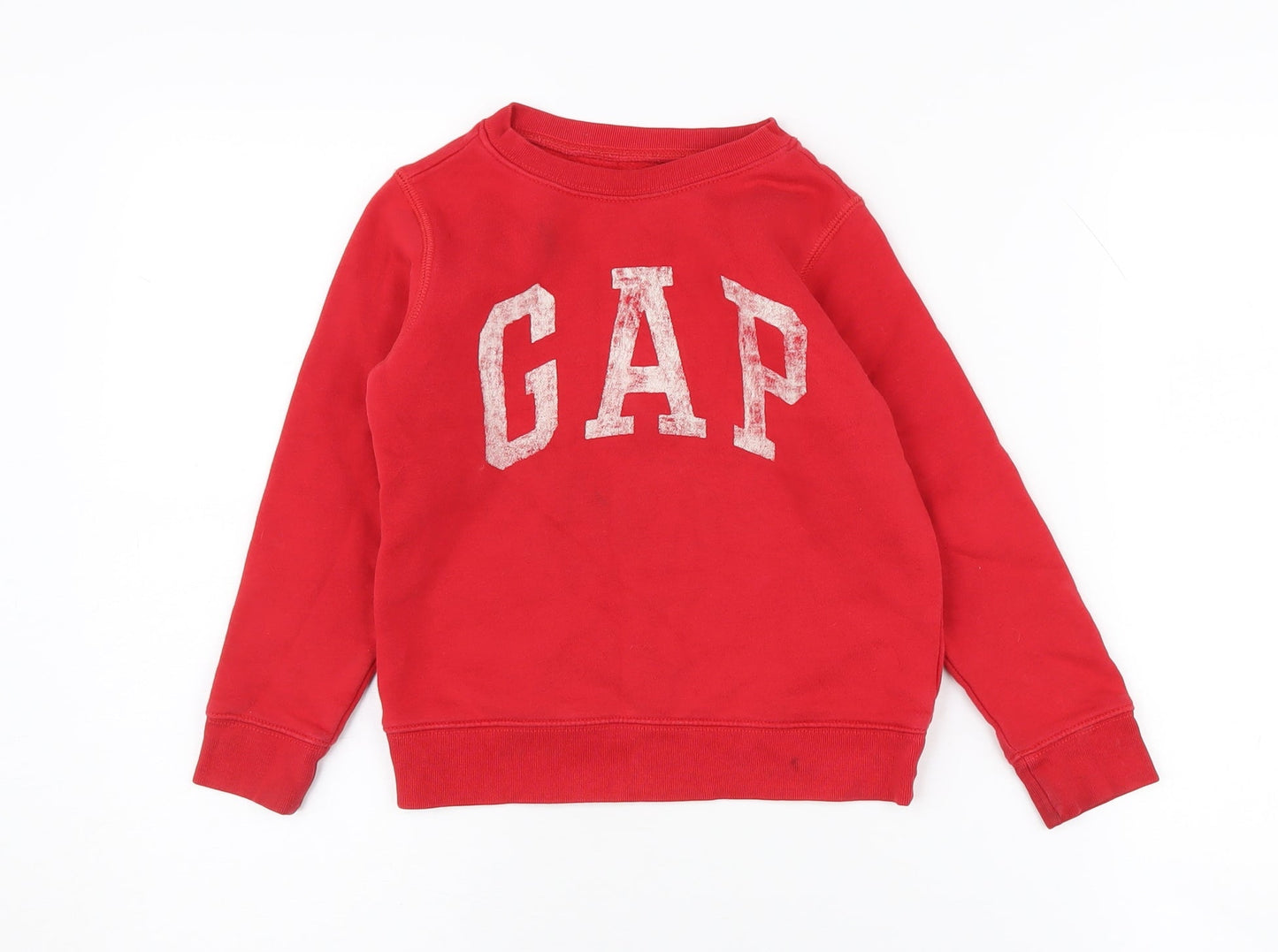 GAP Boys Red Pullover Sweatshirt, Logo Graphic, 5 Years