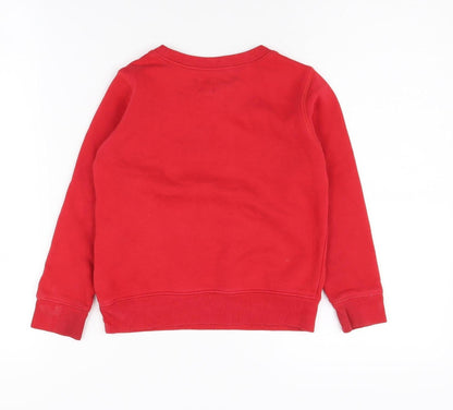 GAP Boys Red Pullover Sweatshirt, Logo Graphic, 5 Years
