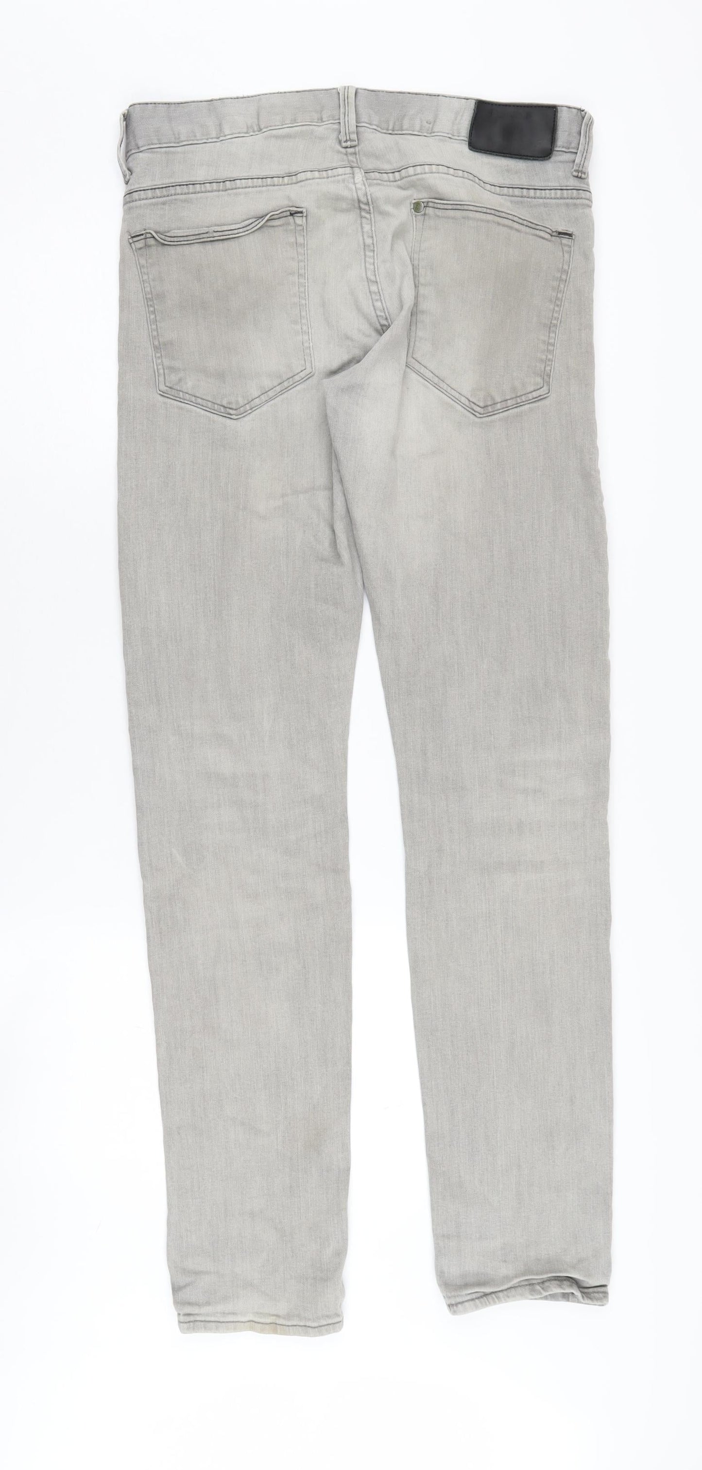 H&M Men’s Grey Slim Fit Jeans Size 32 Low Waist Denim