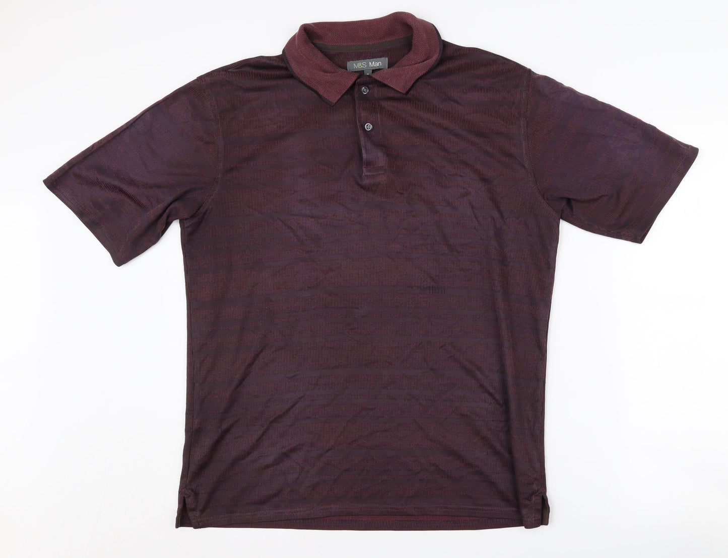 Marks and Spencer Men's Red Polo Shirt M