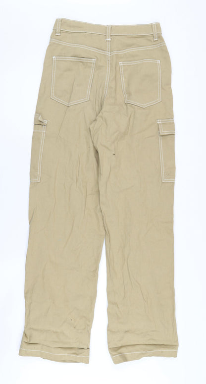 Womens UK Size 6 H&M Regular Fit Cargo Beige Trousers