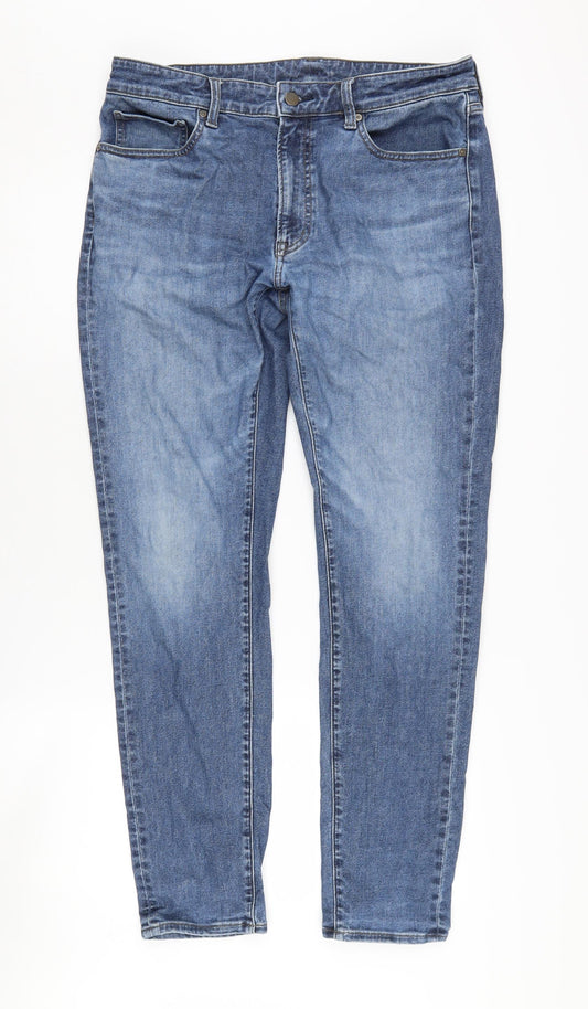 Uniqlo Men's Blue Straight Jeans Size 34