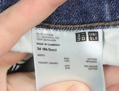 Uniqlo Men's Blue Straight Jeans Size 34