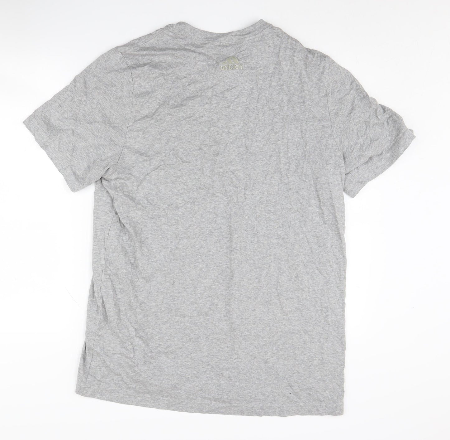 Adidas Men's Grey Crew Neck Logo T-Shirt Size L