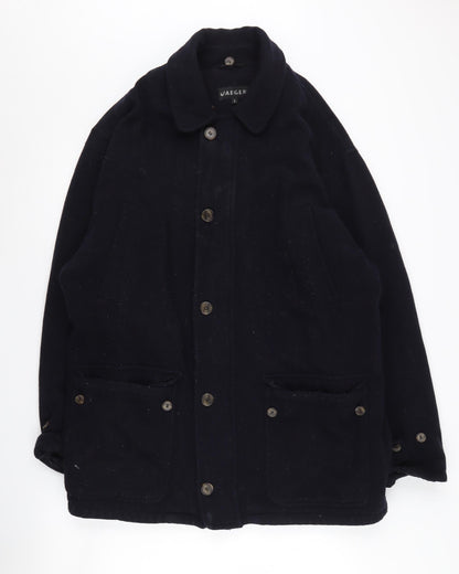 Mens UK Size L Jaeger Black Overcoat