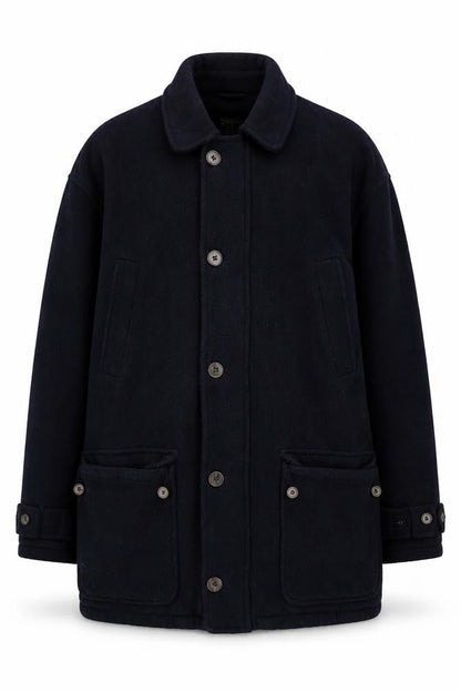Mens UK Size L Jaeger Black Overcoat