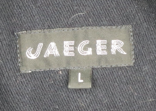 Mens UK Size L Jaeger Black Overcoat