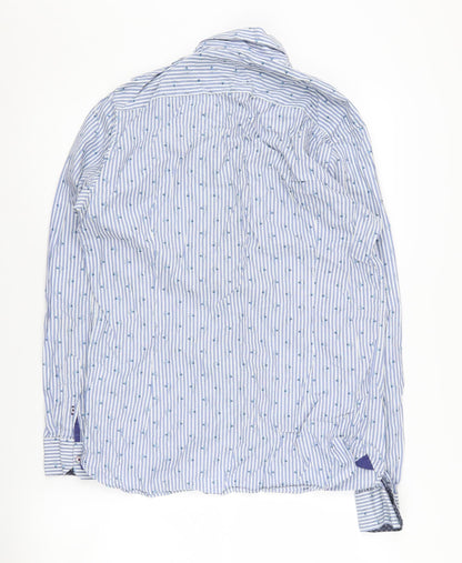 Ted Baker Men's Blue Striped Button-Up Shirt M