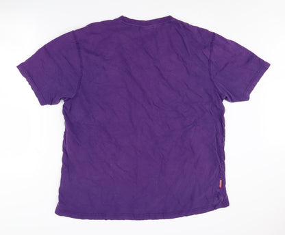 Slazenger Men's Purple 2XL Short Sleeve Cotton T-Shirt