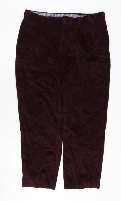 Maine New England Men's Red Corduroy Trousers Size 36