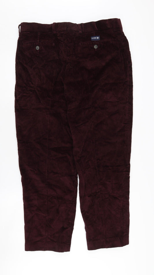 Maine New England Men's Red Corduroy Trousers Size 36