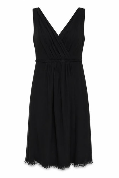 Wallis Women's Black Sleeveless V-Neck Dress - Size 14