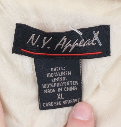 N.Y. Apparel Beige Linen Blazer Women's XL