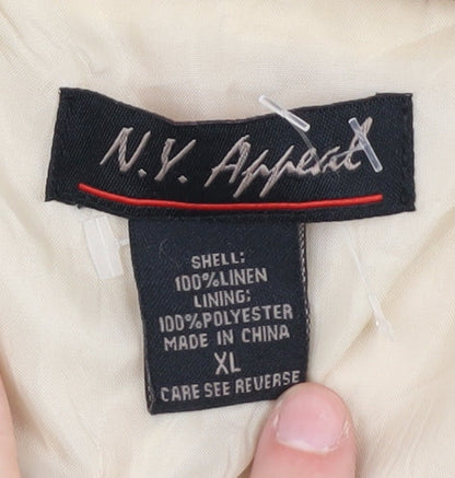 N.Y. Apparel Beige Linen Blazer Women's XL