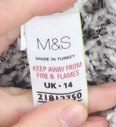 Womens UK Size 14 Marks and Spencer Grey Cardigan Jumper
