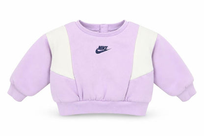 Front view of Nike unisex baby purple jumper 0-3 months
