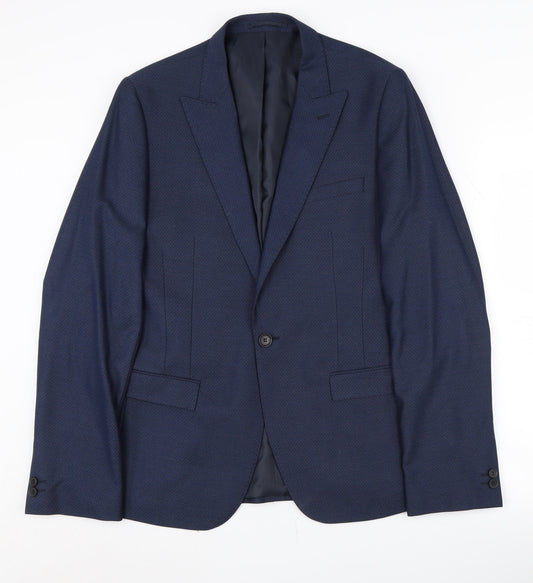 Mens UK Size 40 Moss London Regular Blue Suit Jacket