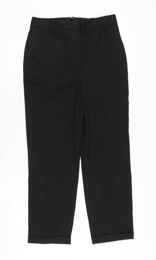 Womens UK Size 10R NEXT Regular Fit Business Casual Black Trousers