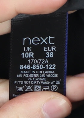 Womens UK Size 10R NEXT Regular Fit Business Casual Black Trousers