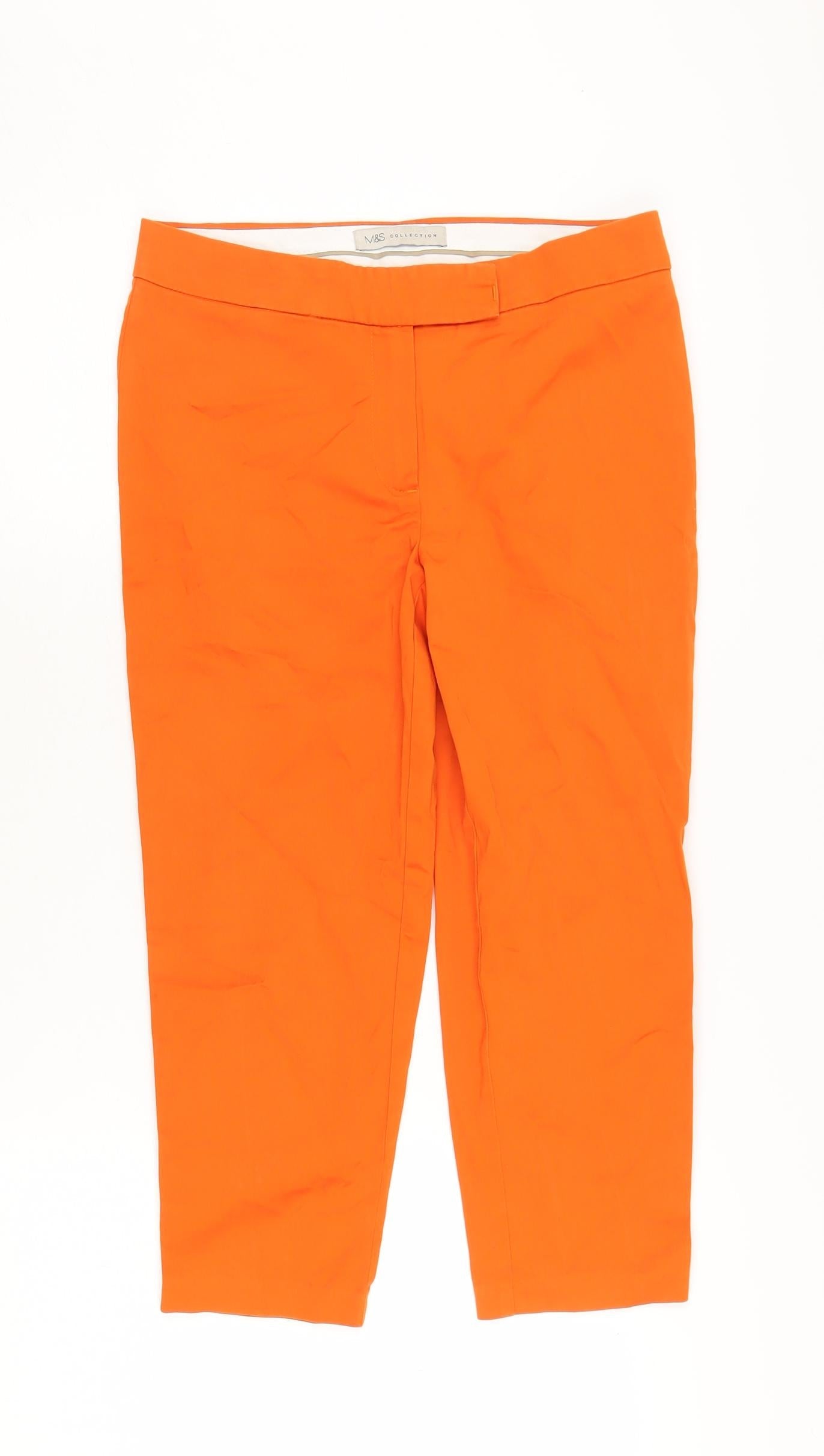 Womens UK Size 6 Marks and Spencer Regular Fit  Orange Trousers