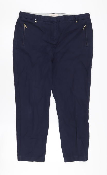 Womens UK Size 14 Marks and Spencer Regular Fit  Blue Trousers