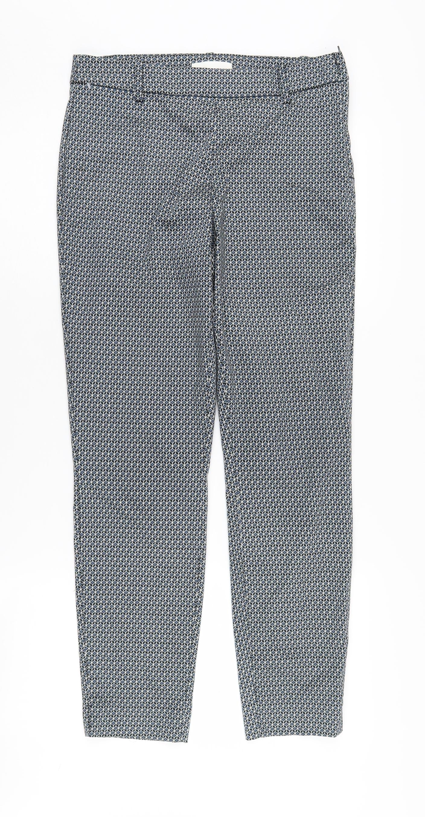 Womens UK Size 10 H&M  Cropped Blue Trousers