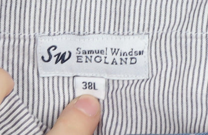 Samuel Windsor Men's Blue Chino Trousers Size 38