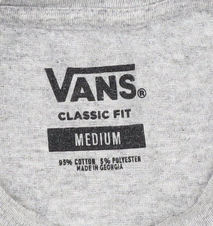 Vans Men's Grey Blue Colourblock Medium T-Shirt