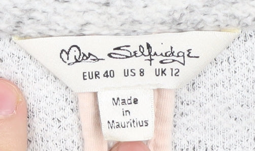 Miss Selfridge Women's Grey Knit Blazer Size 12
