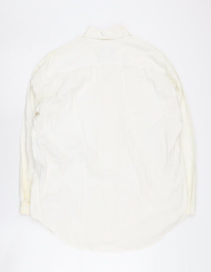 Armani Jeans Men's Ivory Button-Up Shirt Small