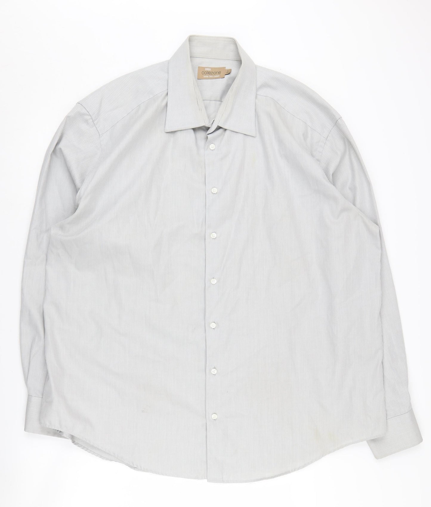 Marks and Spencer Men's Grey Herringbone Shirt 47