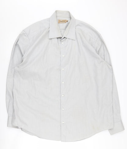 Marks and Spencer Men's Grey Herringbone Shirt 47