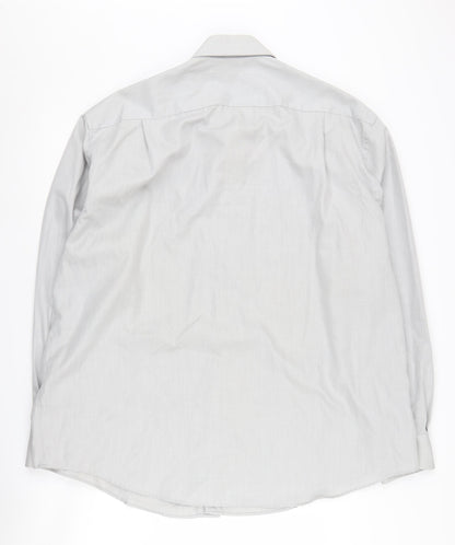 Marks and Spencer Men's Grey Herringbone Shirt 47