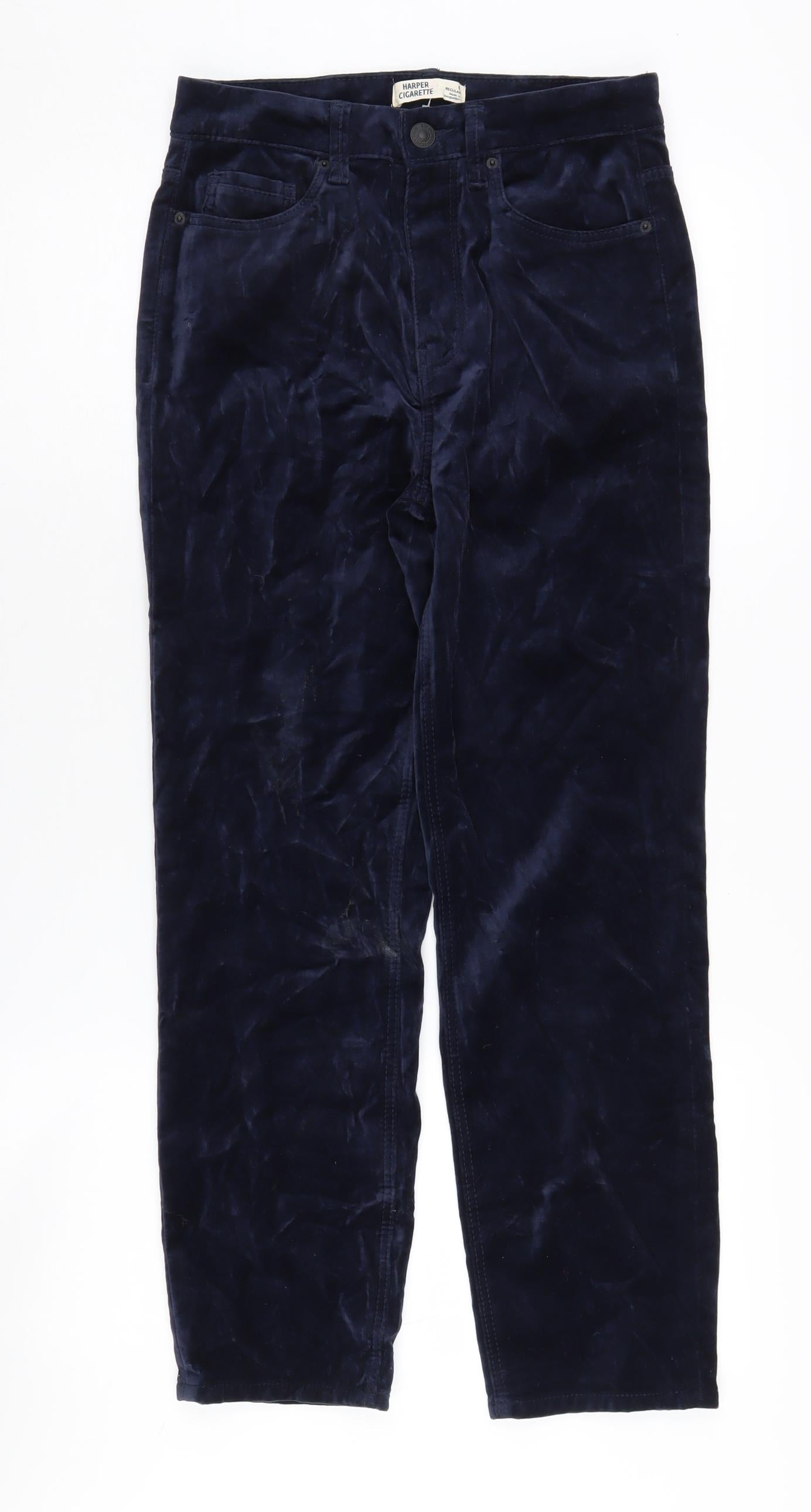 Womens UK Size 6 Marks and Spencer Slim Fit Cigarette Blue Trousers