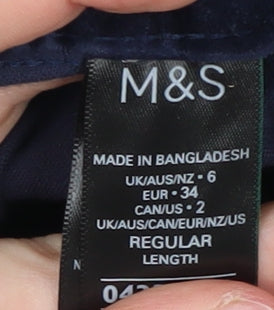 Womens UK Size 6 Marks and Spencer Slim Fit Cigarette Blue Trousers