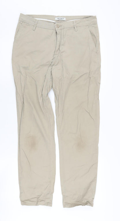 Mens UK Size 28 Carhartt  Ankle Beige Trousers