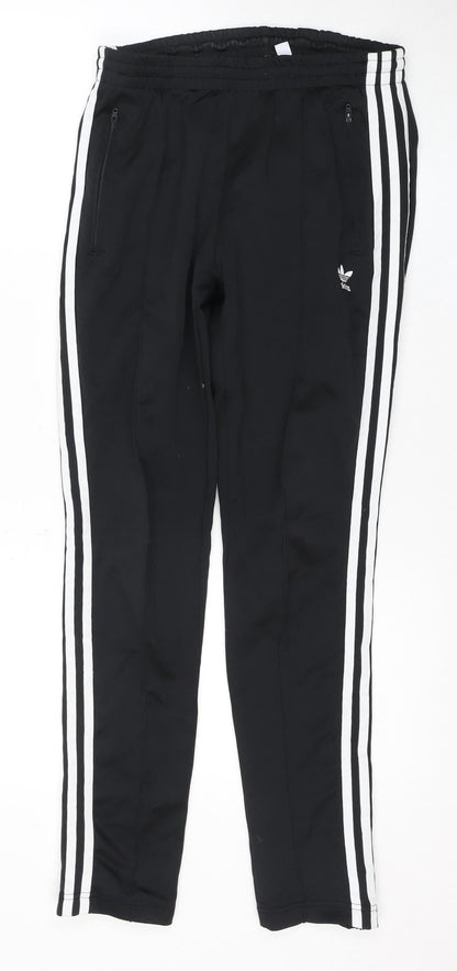 Adidas Unisex Black Track Pants Size 10 Athletic Style