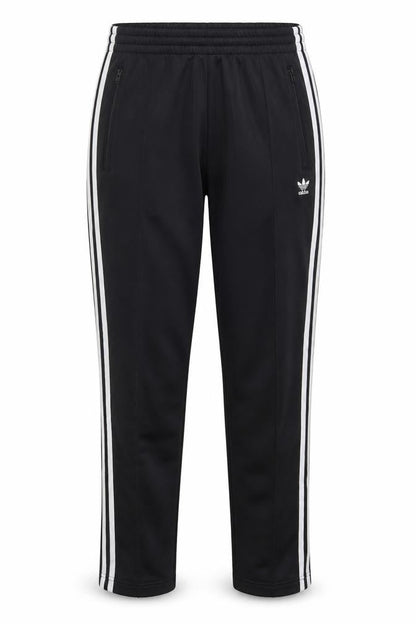 Front view of Adidas unisex black track pants, size 10, athletic style