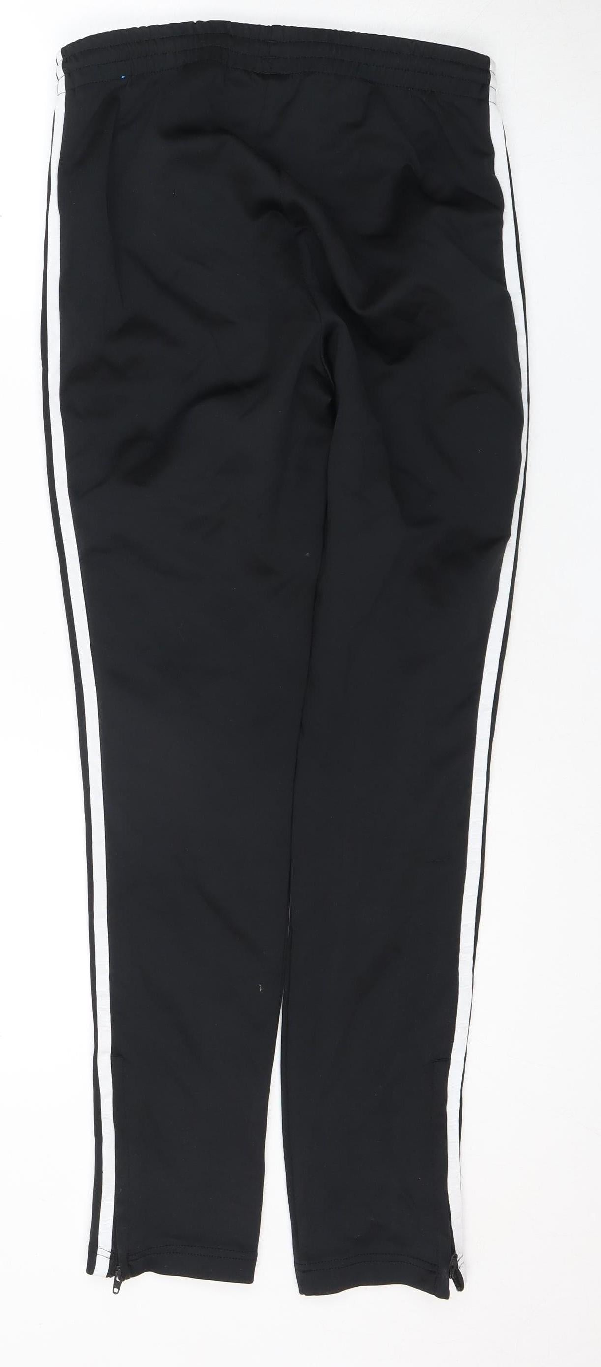 Adidas Unisex Black Track Pants Size 10 Athletic Style