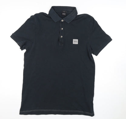 Hugo Boss Men's Black Slim Fit Polo Shirt M