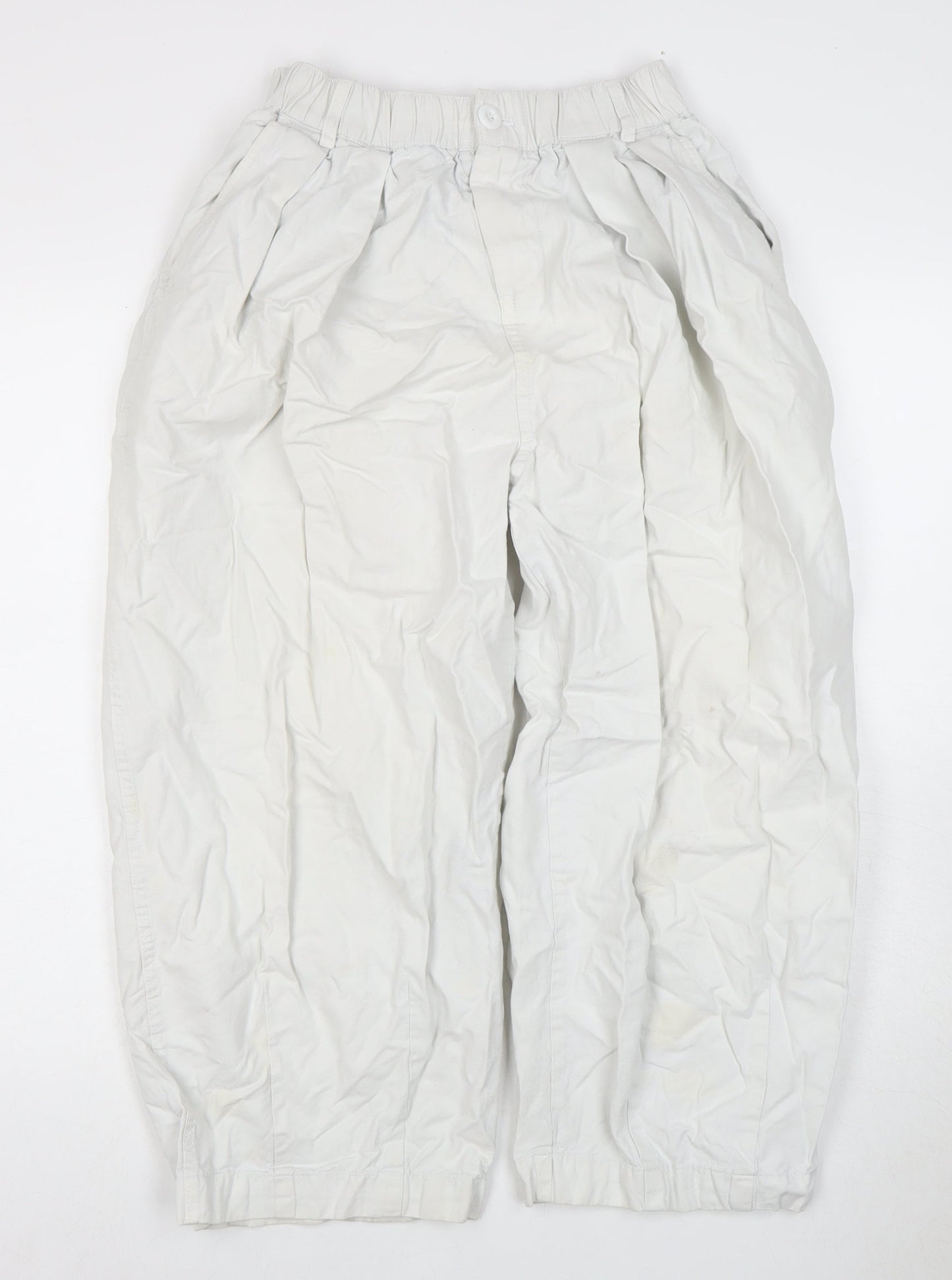 Oreta Women's White Cotton Trousers Size L