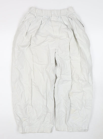 Oreta Women's White Cotton Trousers Size L