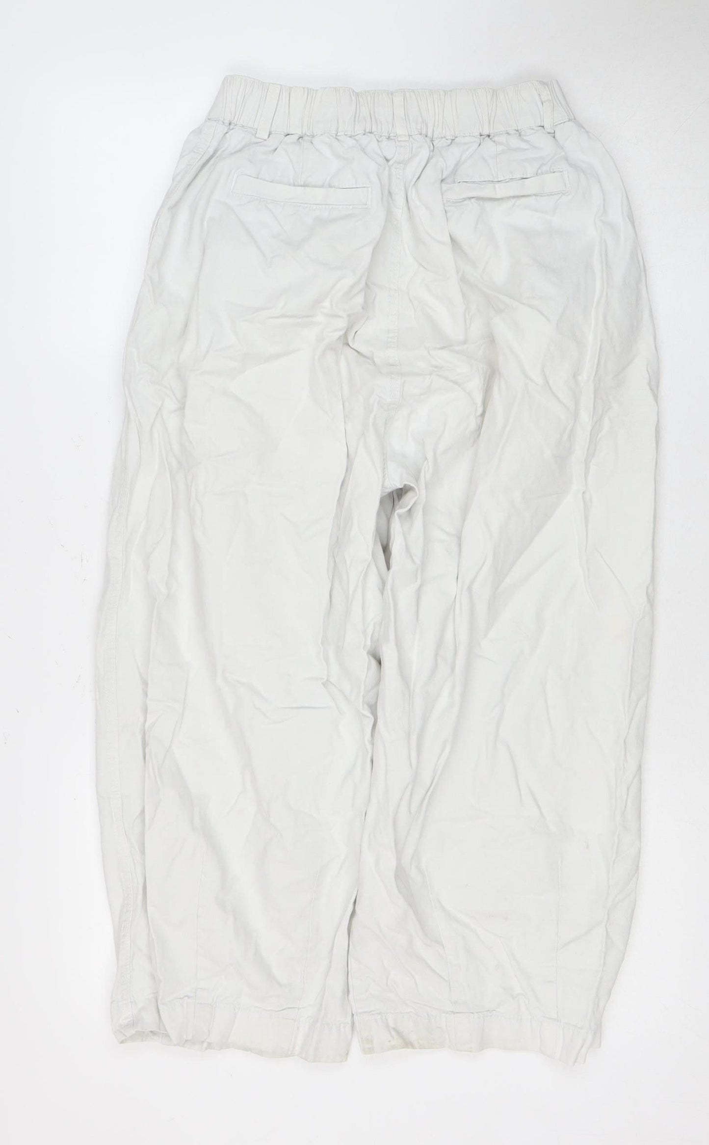 Oreta Women's White Cotton Trousers Size L