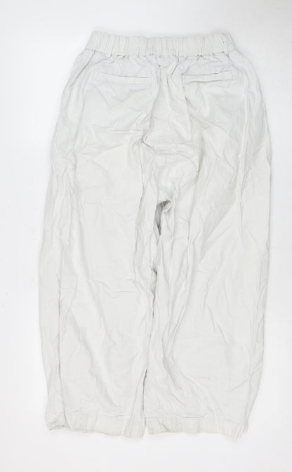Oreta Women's White Cotton Trousers Size L