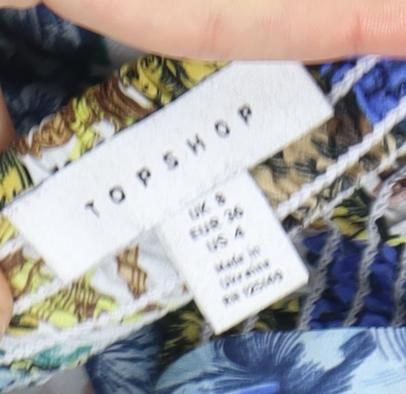 Womens UK Size 8 Topshop Multicoloured Camisole Blouse