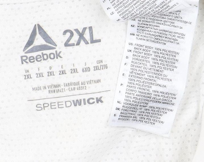 Reebok Men's White 2XL T-Shirt - Breathable Activewear