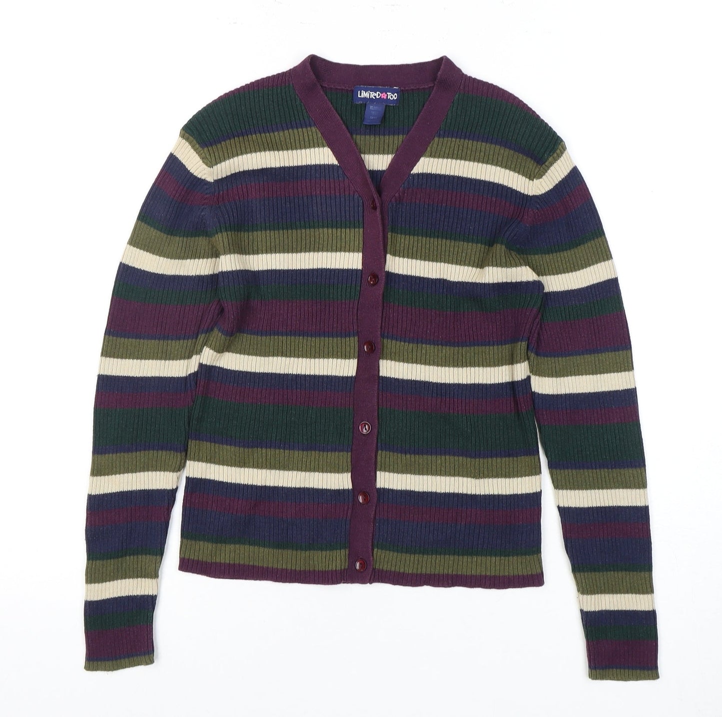Limited Too Women's Multicoloured Striped Cardigan M
