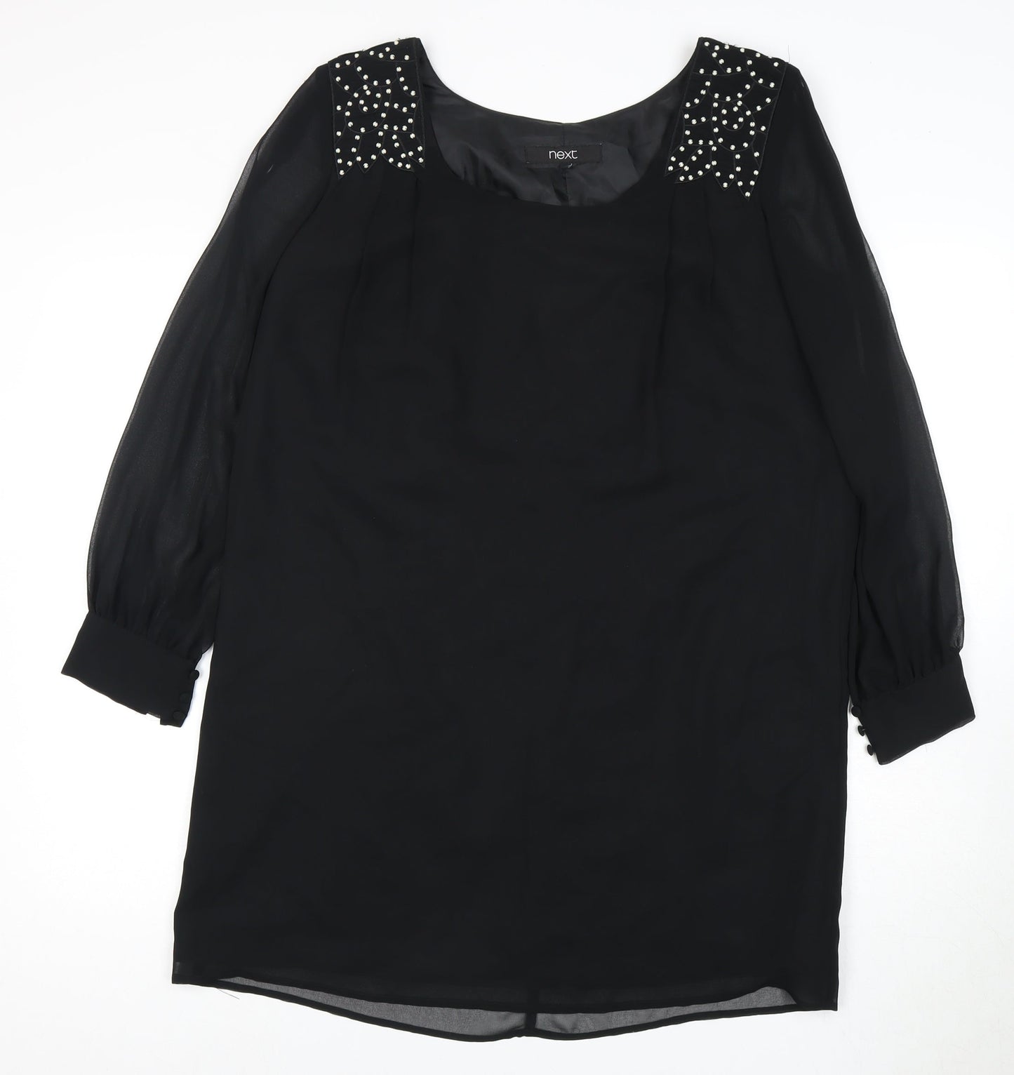 Next Women's Black Long Sleeve Dress Size 14