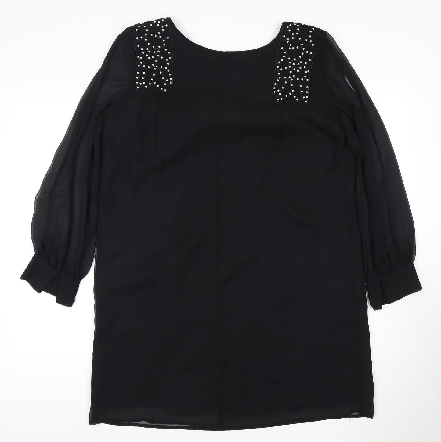 Next Women's Black Long Sleeve Dress Size 14