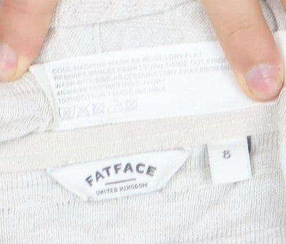 Womens UK Size 8 FatFace Beige Wrap Jumper